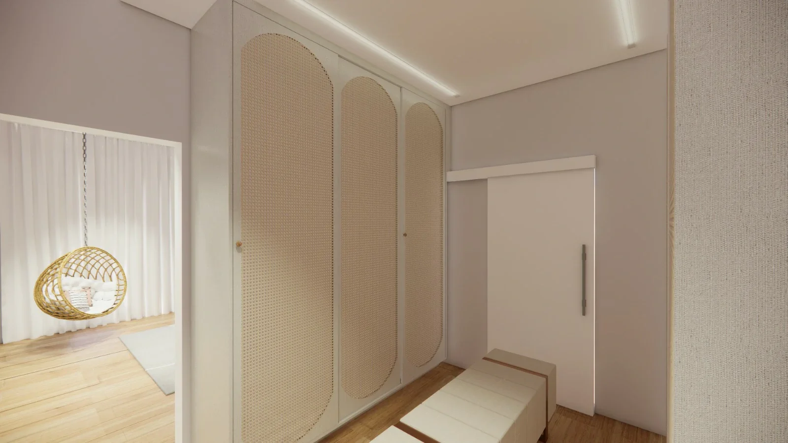 Área de lazer externa com piscina