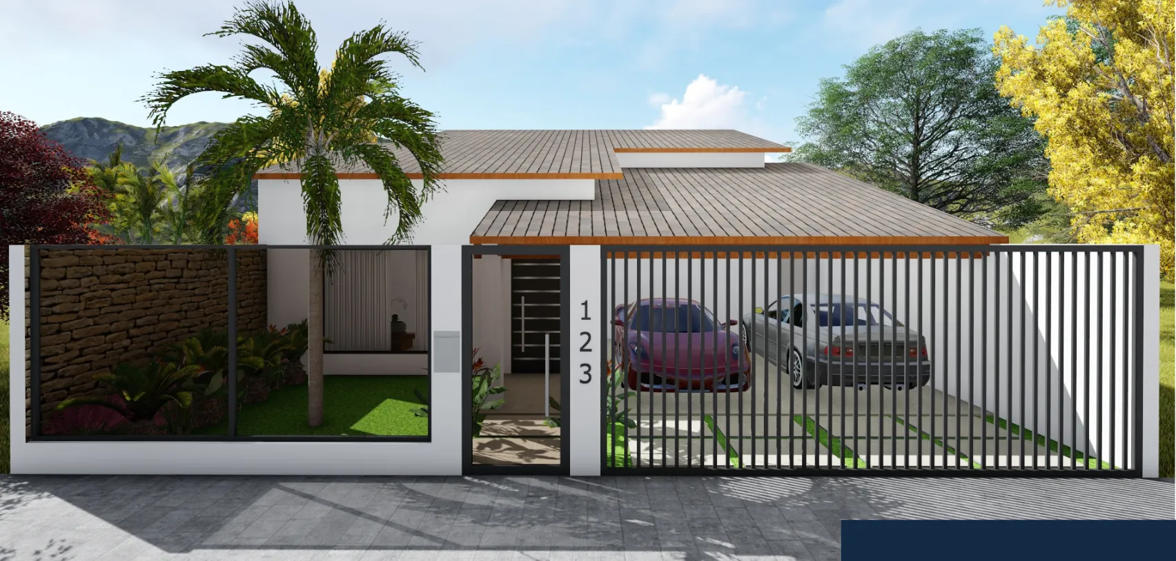 Fachada frontal da residência em Jacarezinho